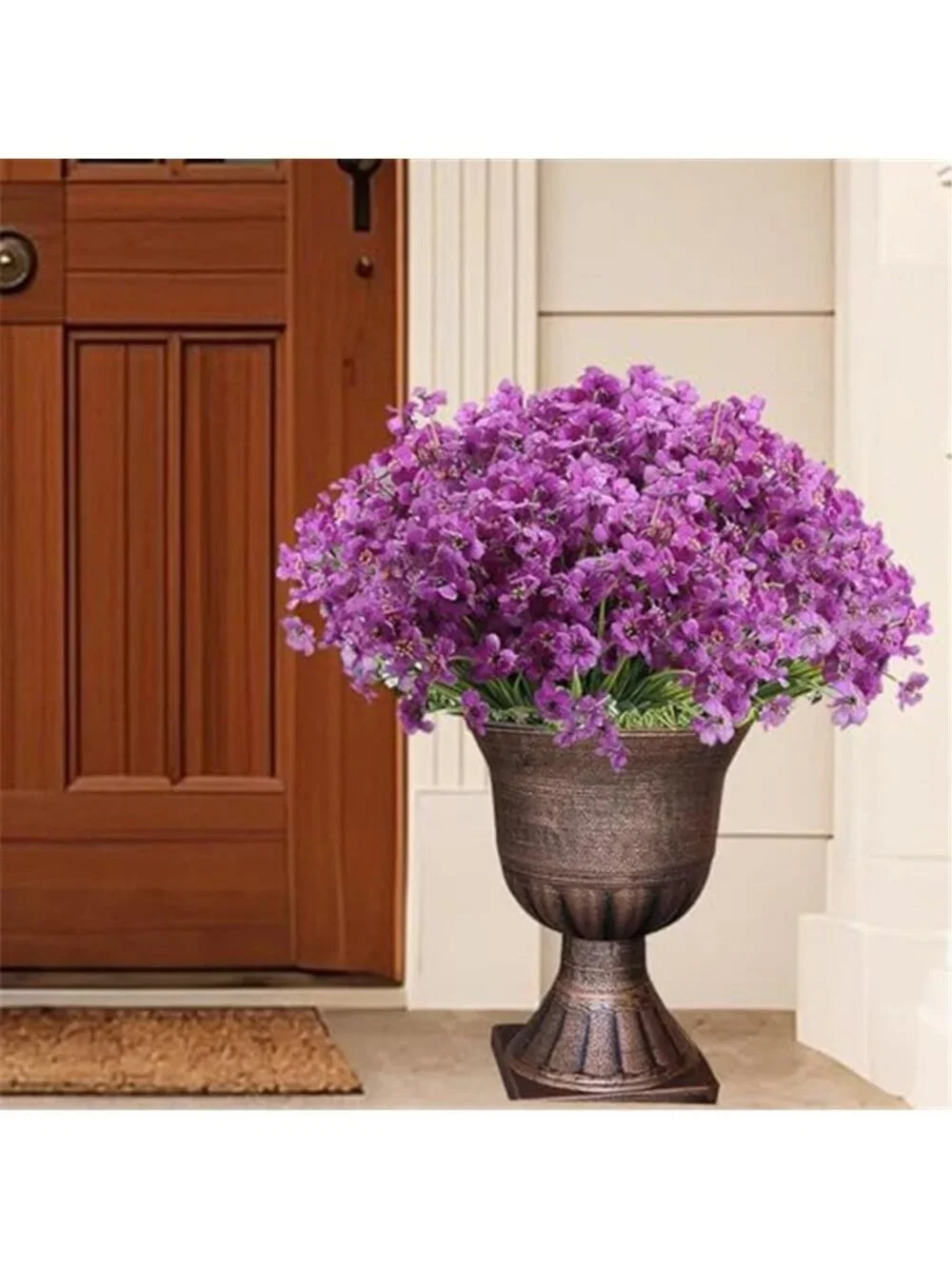 20 Bundles Artificial Flowers Outdoor UV Resistant Faux Silk Plants Purple Decor